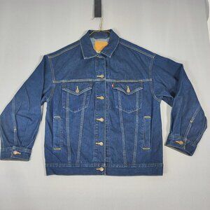 Levis Trucker Jacket men's size S indigo blue colour classic style